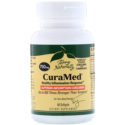 Terry Naturally, CuraMed, 750 мг, 60 гелевых капсул