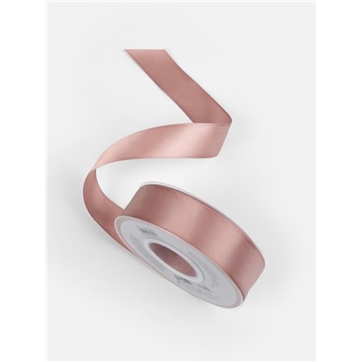 Лента атласная TEIRA, двухсторонняя, 25 мм, 25±1 м, бежевая