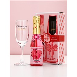 Подарочный набор GRL Power, гель для душа и бокал для шампанского, Чистое Счастье