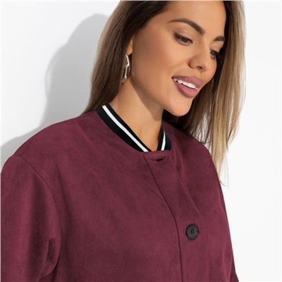 Бомбер из экозамши, Любуйся мной (бордовый)