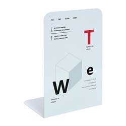 Держатель (ограничитель) подставка для книг, 2 штуки, геометрия, голубой