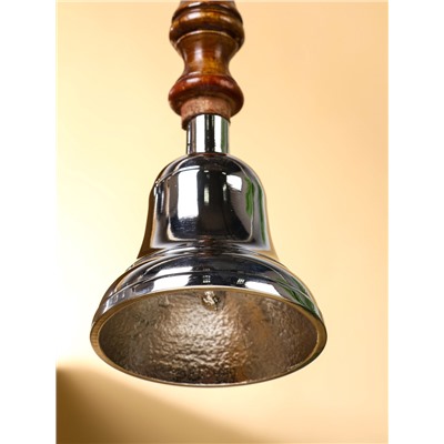 Колокольчик «Серебряный звон», 8×8×24 см, алюминий, с деревянной ручкой