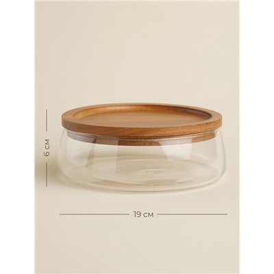 Фруктовница SL Home «Южная акация», 1 л, 19×6 см, с крышкой, стекло, прозрачная