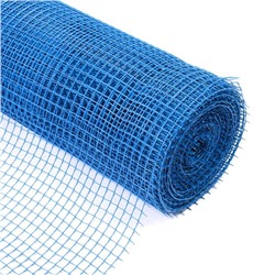 Сетка садовая, 1×20 м, ячейка ромб 15×15 мм, пластиковая, синяя, Greengo, в рулоне