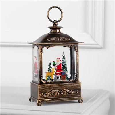 Светодиодная фигура «Дед Мороз и оленёнок» 14.5×22×8 см, металл, батарейки ААх3 (не в комплекте), USB, свечение тёплое белое