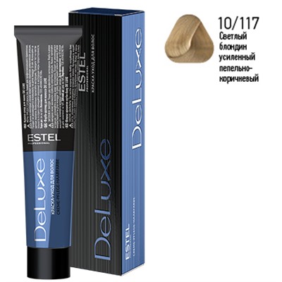 ЭстельDeLuxe Крем-краска для волос 10/117 Светлый блондин усиленный пепельно-коричневый 60 мл
