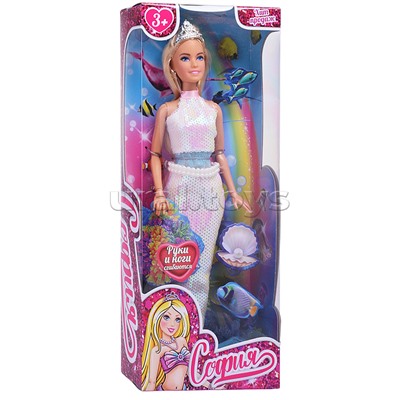 Кукла София, 29 см, Русалка (руки и ноги сгиб., аксесс.) в коробке