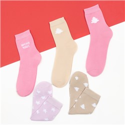 Носки женские новогодние Winter размер 36-39 (23-25 см), набор 5 пар