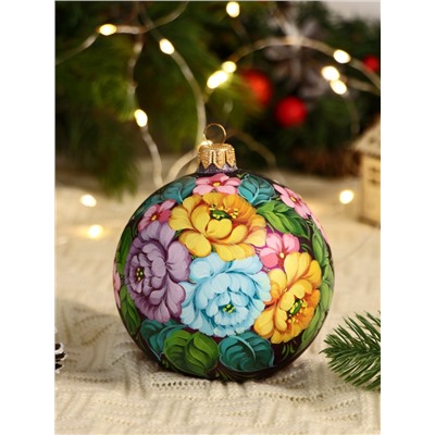 Набор из 4-х ёлочных шаров d=10 см «Неповторимый букет»