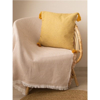 Плед с бахромой SL Home Waffle 130×180 см, бежевый