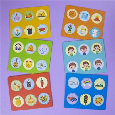 Лото Развивающее "Органы чувств и эмоции" 158х130мм 6 полей 36 фишек коробка (093416) 35311 Хатбер