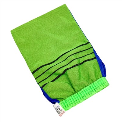 Bath Towel Мочалка-варежка для душа на резинке с пилинг-эффектом, зелёный 24479