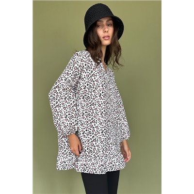 Блузка  NATURE099/01/Белый, розовый