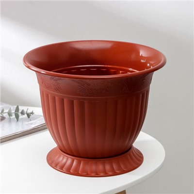 Горшок для цветов «Венеция», 5 л, пластиковый, коричневый