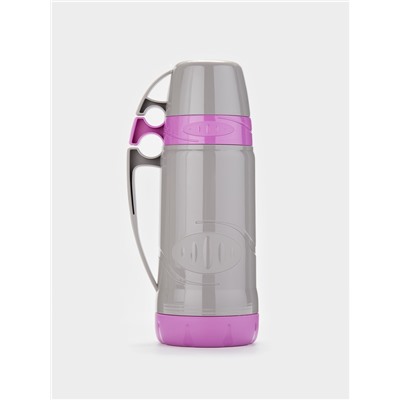 Термос 1 л, 11×31 см, со стеклянной колбой, пластик, фиолетовый