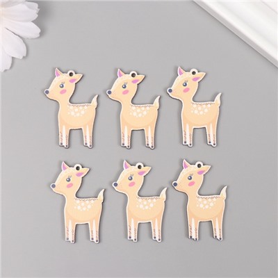 Декор для творчества дерево «Оленёнок», набор 6 шт., 4×2.6×0.3 см