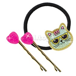 Создай украшения из эпоксидной смолы, Резинка и заколки (золото)