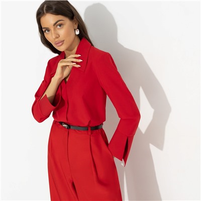 Блуза с имитацией застёжки, Амбассадор стиля (red)