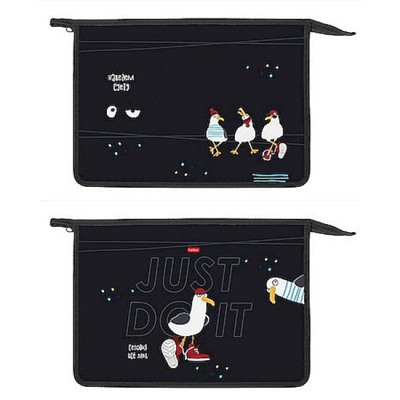 Папка для тетрадей А4 на молнии сверху пластиковая "Приключения чайки" (094806) 03053 Хатбер