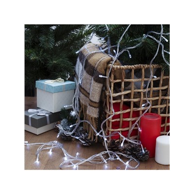 УЦЕНКА Гирлянда «Нить», 20 м, IP20, 200 LED, 220 В, 8 режимов, прозрачная нить, свечение белое