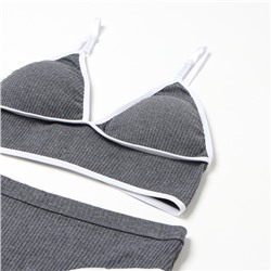 Комплект нижнего белья женский (топ, трусы) Collorista, тёмно-серый, размер 46-48