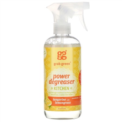 Grab Green, Kitchen Power, обезжириватель, мандарин и лемонграсс, 473 мл (16унций)