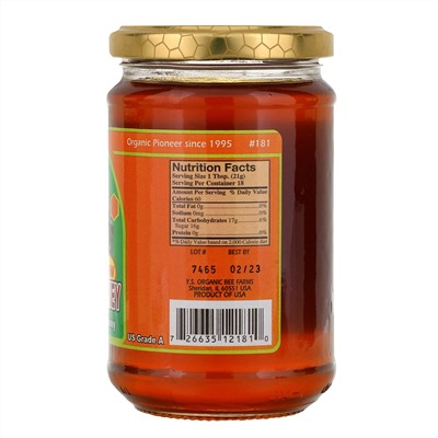 Y.S. Eco Bee Farms, Апельсиновый мед, 13.5 унций (383 г)