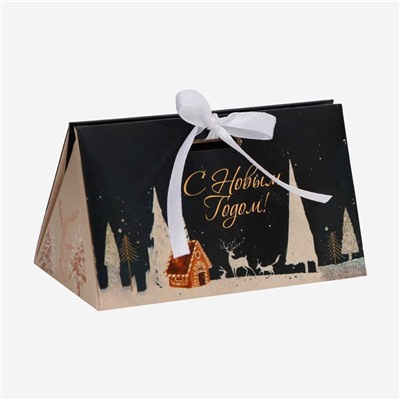 Бонбоньерка новогодняя, подарочная упаковка «С Новым годом», 10×5.5×5 см