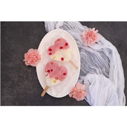 Форма для мороженого «Сердечко», силикон, 19.5×14×2.5 см, 2 ячейки (8.4×9 см), МИКС