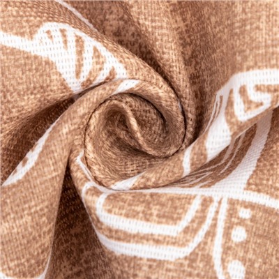 Шторы для кухни «Доляна» Cup of tea 150×180 см- 2 шт., подхваты - 2 шт., 164 г/м², 100% хлопок