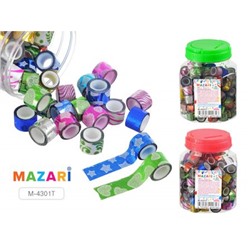 Набор клейкой ленты с блестками 120 шт 1,2 см х 1 м, микс цветов M-4301Т Mazari