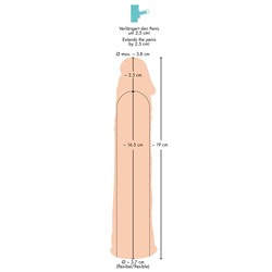 Телесная насадка-удлинитель Silicone Extension - 19 см.