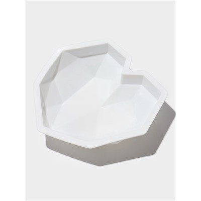 Форма для муссовых десертов и выпечки KONFINETTA «Геометрия любви», силикон, 21.5×20×6 см, белая