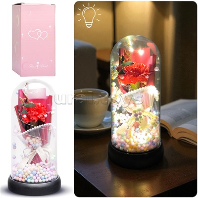 Светильник "Гвоздика" в коробке (красный)