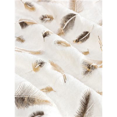 Плед «Этель. Перья», 150×200 см, корал-флис