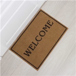 Коврик придверный Доляна Welcome, без окантовки, 40×60 см, бежевый