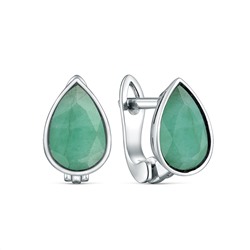 Кольцо из чернёного серебра с изумрудом и марказитами HR1816-EM1