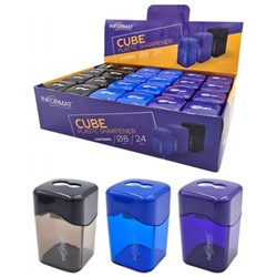 Точилка пластиковая с контейнером 2 отверстия "OFFICE CUBE" пластик ассорти TIFOC 250042 Deli