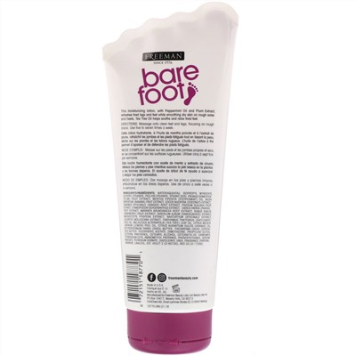Freeman Beauty, Bare Foot, Hydrating, лосьон для ног, мята и слива, 5,3 ж. унц. (150 мл)