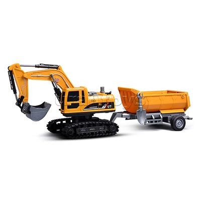 Экскаватор "Силач" с прицепом, р/у, 27 MHz, в коробке