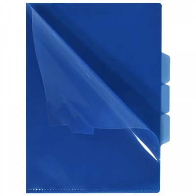Папка-уголок 4-х уровневая 150мкр синяя 7315 inФОРМАТ