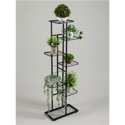 Подставка для цветов Greengo, 7 полок, 43×22×126 см, напольная, металл, чёрная