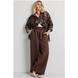 Блузка женская  9609/02/Коричневый,бежевый