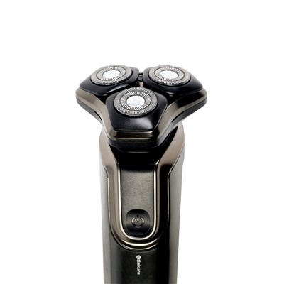 Электробритва Sakura SA-5433BK, роторная, 3 плавающие головки, LED дисплей, 5 Вт, АКБ, чёрная