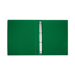 Папка пластиковая 4 кольца 25мм ММ-32182 зеленая 500мкм Стамм