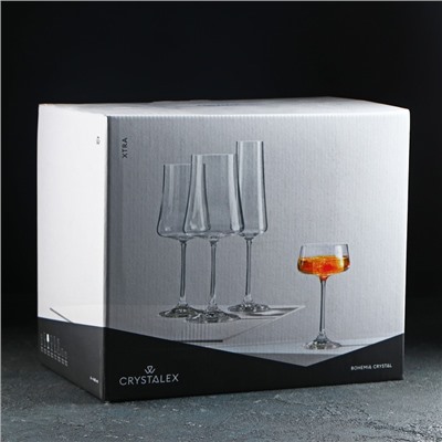 Бокалы для вина «Экстра», 460 мл, набор 6 шт., хрустальное стекло, прозрачные