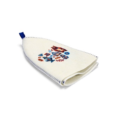 Шапка для бани и сауны «Русские традиции», полиэфир, шерсть, белая