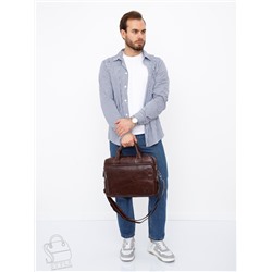 Портфель мужской кожаный 0991Z coffee Zinimsk в Новосибирске