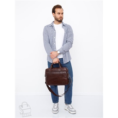 Портфель мужской кожаный 0991Z coffee Zinimsk в Новосибирске