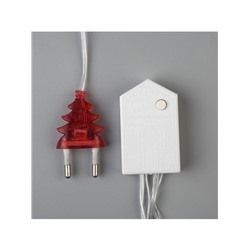 Гирлянда «Нить» 5 м, IP20, прозрачная нить, 50 LED, 8 режимов, 220 В, свечение красное